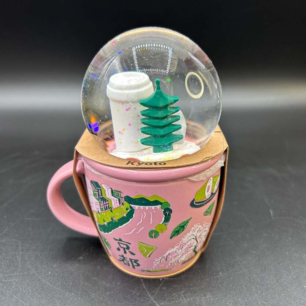 Starbucks Kyoto Japan Snow Globe Mug 89mL Pink Area Limited Edition New - Picture 4 of 10
